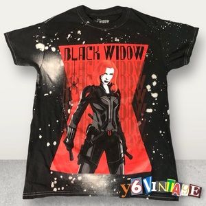 Small Black Marvel Black widow Graphic Tee Shirt